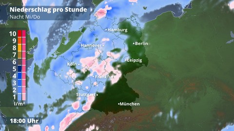 In der Nacht zu Donnerstag gibt es Schnee-, Schneeregen- und Regenschauer. 