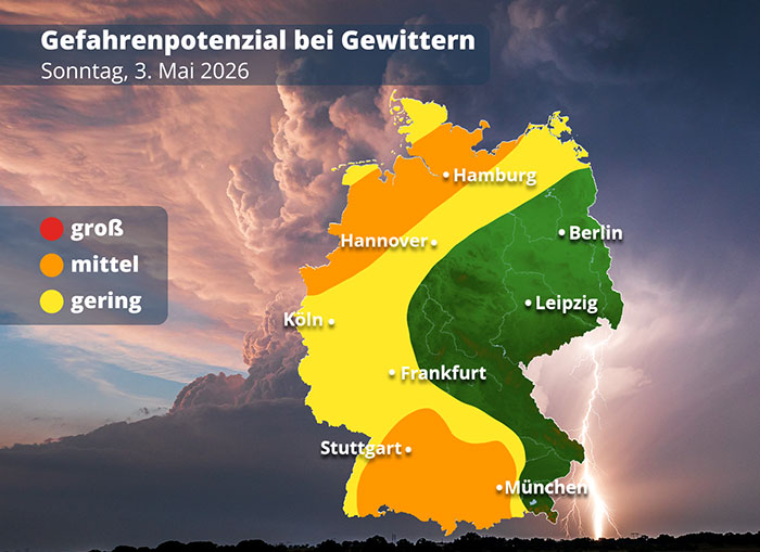 Gewitterpotenzial am 3. Mai 2026
