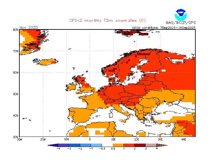 Im Moment berechnet das Wettermodell der NOAA zu hohe Werte für den November. 