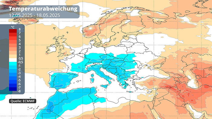 12. bis 18. Mai Temperaturen ECMWF