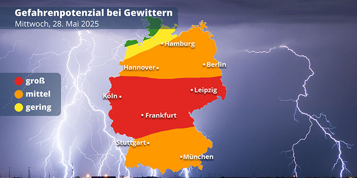 Gewittergefahr am 28. Mai 2025