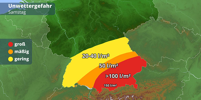 Unwettergefahr durch Regen am 26. Juli 2025