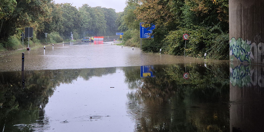 Unterführung vollgelaufen