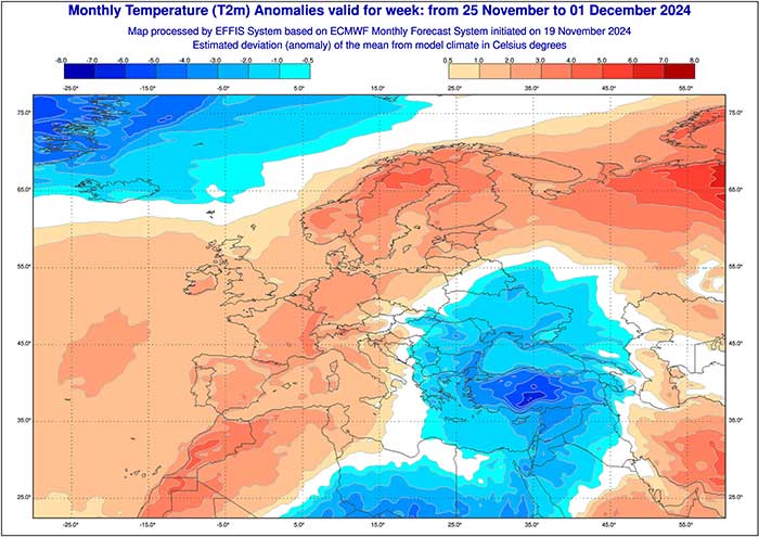 Die letzte Novemberwoche wird in Deutschland wieder zu mild ausfallen. 