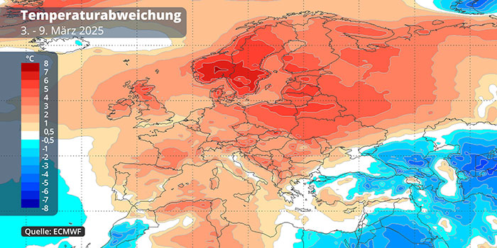 ECMWF-Karte Temperauranomalie für diese Woche