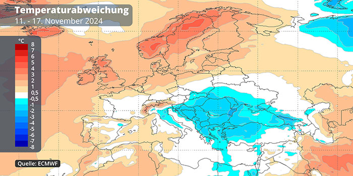 Temperaturen 11. - 17.11.2024