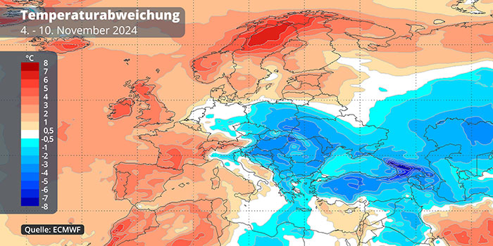 Temperaturen 4. - 10.11.2024