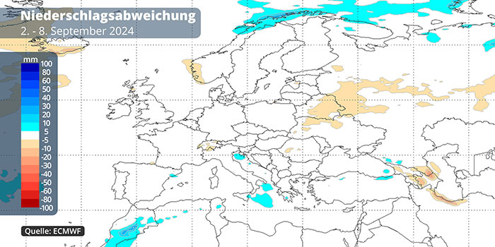 ECMWF Niederschlag Anfang September