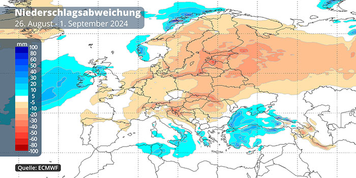 ECMWF Niederschlag Ende August