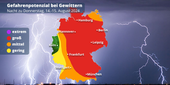 Gewittergefahr Nacht auf Donnerstag