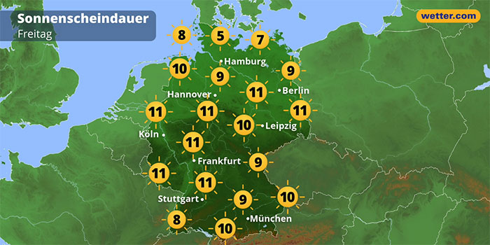 Sonnenstunden am 8. März 2024