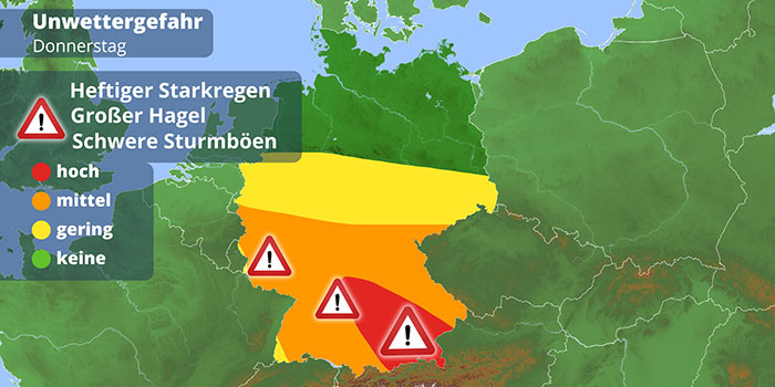 Unwettergefahr am 1. August 2024