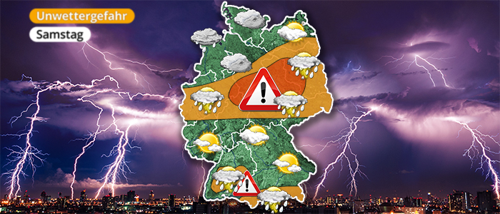 Unwettergefahr in Deutschland am Samstag, dem 26.08.2017