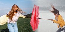 Windjacke mit Regenschirm oder T-Shirt?