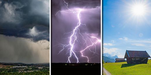 Schauer, Gewitter und Sonnenschein
