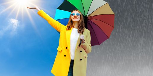Heute: Brauchst du Sonnenbrille oder Regenschirm?