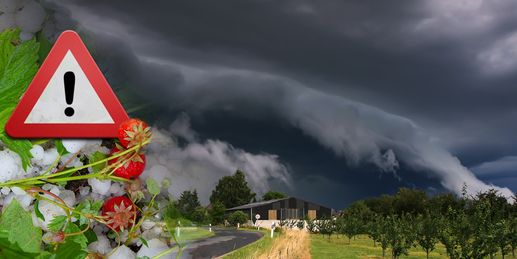 Sturm und Hagelschlag! Achtung, hier besteht jetzt Unwettergefahr!