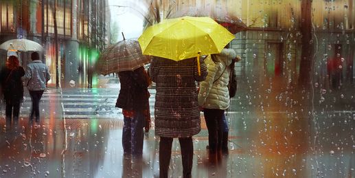 Heute: Regenschirm im Dauereinsatz