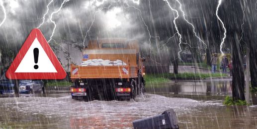 Unwetterlage! Überflutungsgefahr durch Dauergewitter