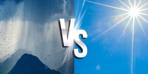 Wolkenbruch versus Sonnenpower