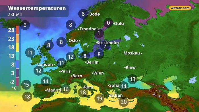Wetterfilm Europa: Die Temperaturen im Überblick