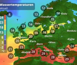 Wetterfilm Europa: Die Temperaturen im Überblick