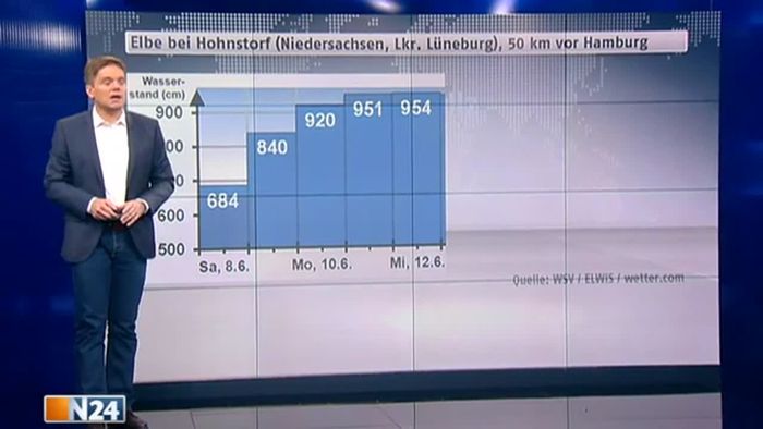 Alex Extrem: Hochwasser strömt kilometerweit ins Hinterland