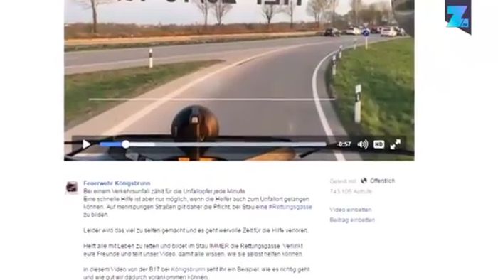 Bei Augsburg: Perfekte Rettungsgasse verblüfft das Netz
