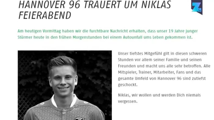 Schock für Hannover 96: Nachwuchsspieler stirbt