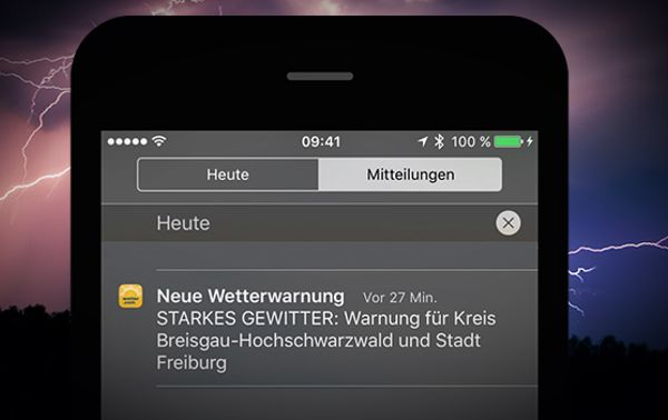 wetter.com für iPhone und iPad - Jetzt mit Push Benachrichtigungen für Unwetterwarnungen