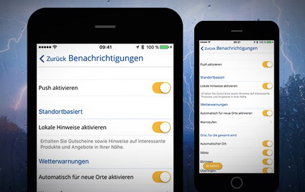 wetter.com für iPhone und iPad - Jetzt mit Push Benachrichtigungen für Unwetterwarnungen