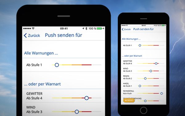 wetter.com für iPhone und iPad - Jetzt mit Push Benachrichtigungen für Unwetterwarnungen