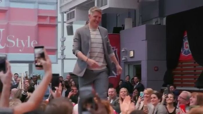 Schweinsteiger in Chicago auf dem Catwalk Schweinsteiger in Chicago auf dem Catwalk