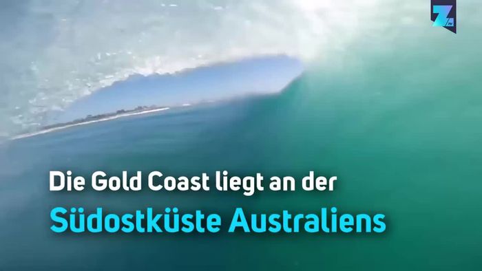 Perfekte Welle: Drohne filmt Surfer an der Gold Coast