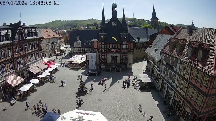 HD Live Webcam Wernigerode - Marktplatz - Rathaus