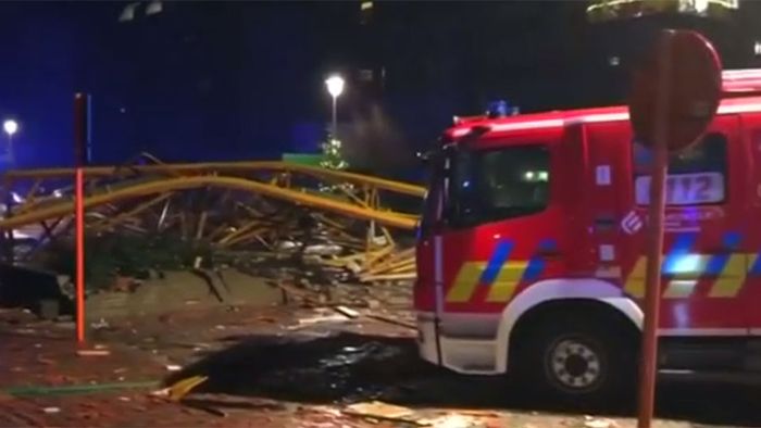 Sturm wirft Kran um - ein Toter Sturm wirft Kran um - ein Toter