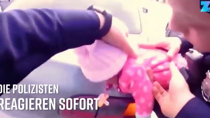 Fast erstickt! Polizisten retten Baby