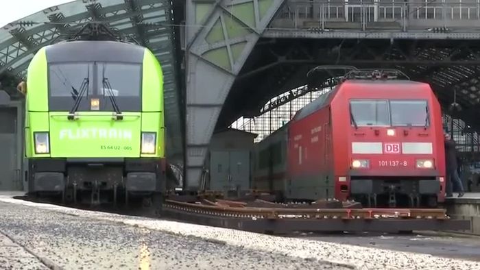 Erster "Flixtrain" am Kölner Hauptbahnhof eingetroffen
