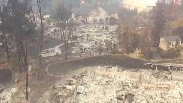 Totale Zerstörung: Drohnenvideo zeigt Paradise nach Feuerkatastrophe