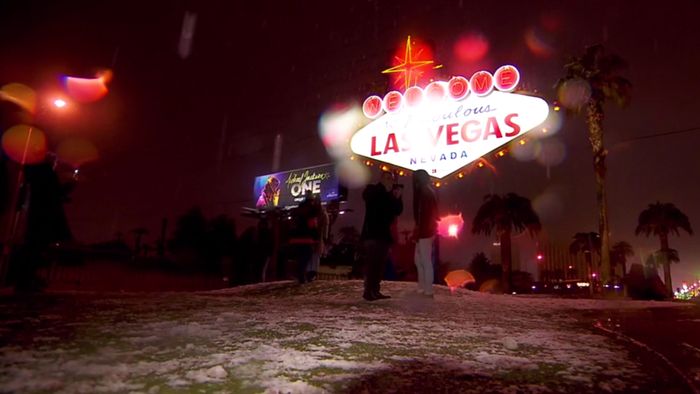 Highlight! Schnee in Wüstenstadt Las Vegas