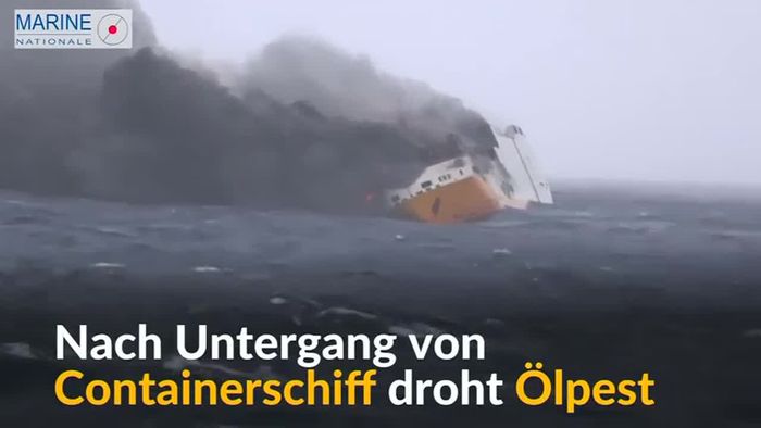 Ölpest droht nach Untergang von Containerschiff