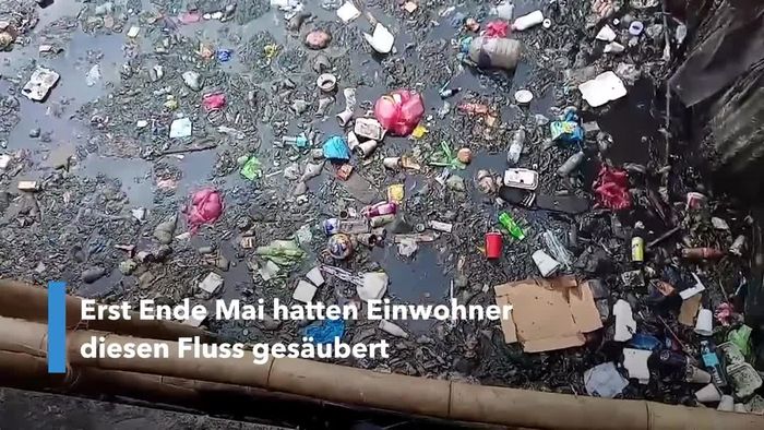 Aufräumaktion ohne Wirkung: Fluss nach wenigen Tagen wieder voller Plastikmüll