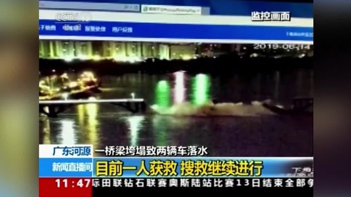 Brücke in China stürzt ein - Überwachungskamera filmt mit
