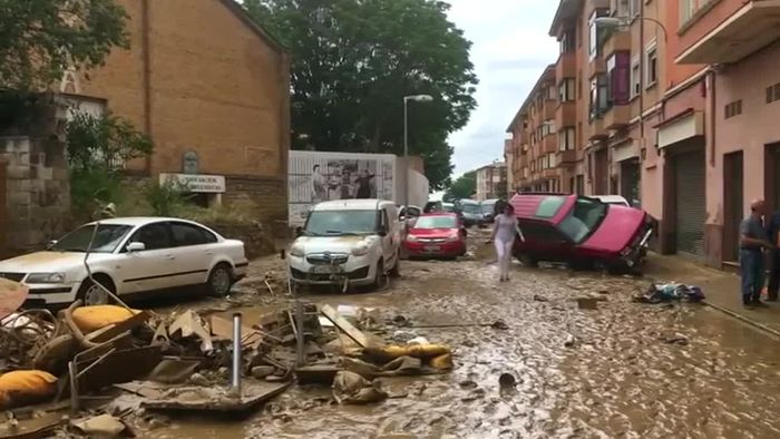 Sturzflut! Teile Nordspaniens ein Katastrophengebiet