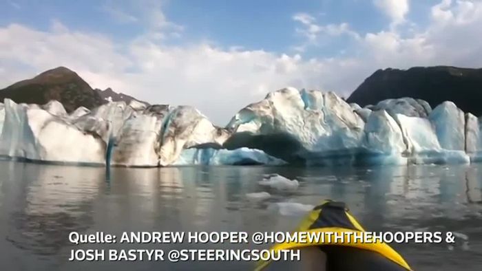 Riesige Flutwelle: Kajakfahrer von Gletscherabbruch überrascht