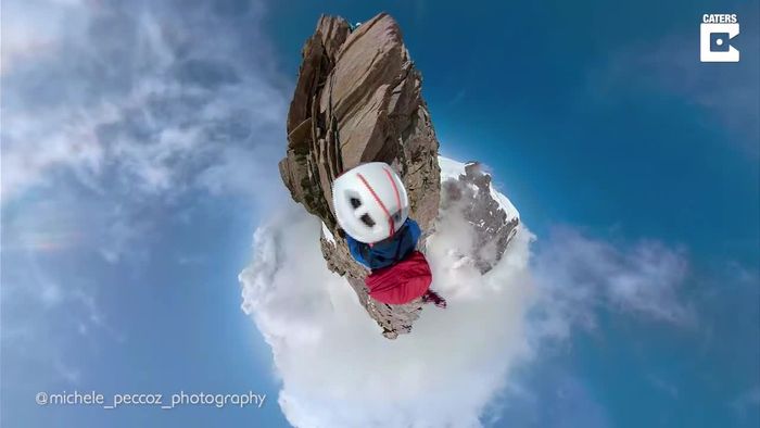 Atemberaubend und schwindelerregend: Kletterer filmt sich in den Alpen