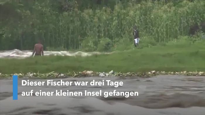 Auf Insel gestrandet: Überschwemmung zwingt Mann zum Überlebenskampf