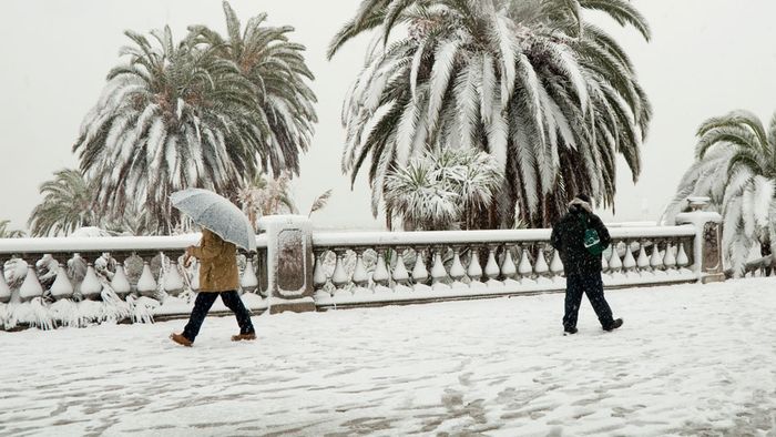 Schnee in Spanien: Verkehrte Wetterwelt