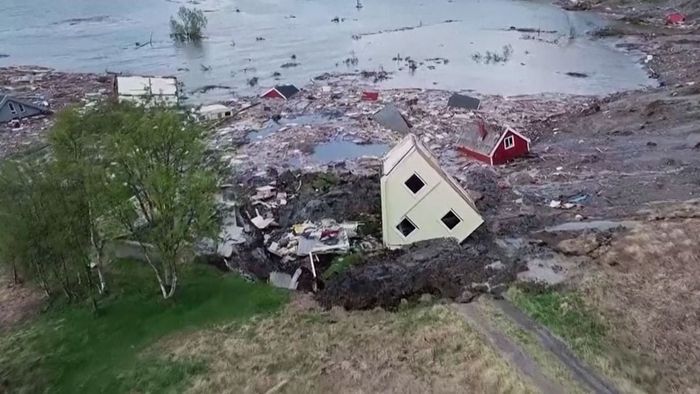 Erdrutsch in Norwegen reißt ganze Siedlung mit!