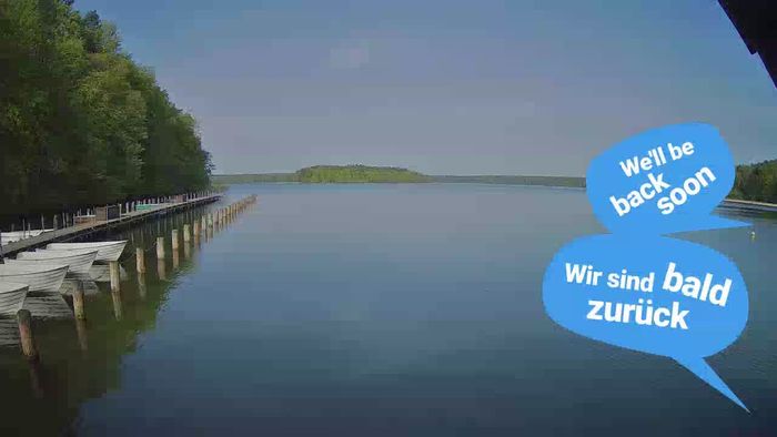 HD Live Webcam Großer Stechlinsee - Neuglobsow - Bootsverleih